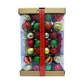 Caja con decoraciones navideñas surtidas mix 8cm y 6cm x 74 pcs